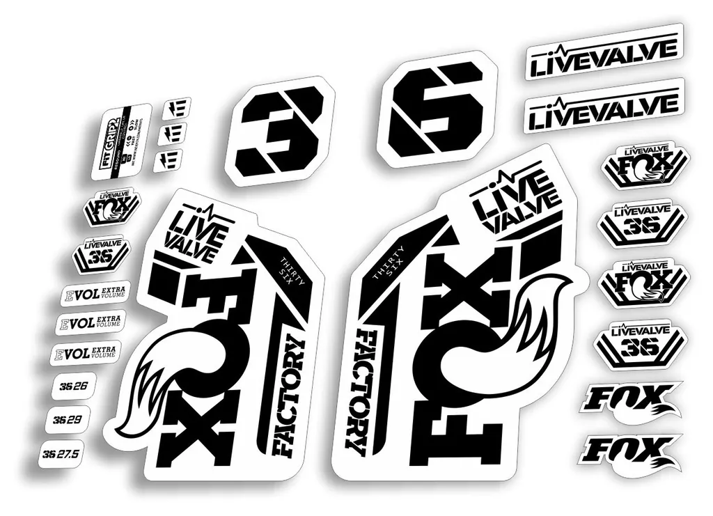FOX 36 2022 Live Valve Forks Suspension Decal Sticker MTB Set Black 24Pcs