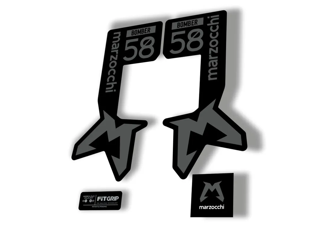 Marzocchi Bomber 58 2025 Suspension Sticker Decal Kit Adhesive Gray