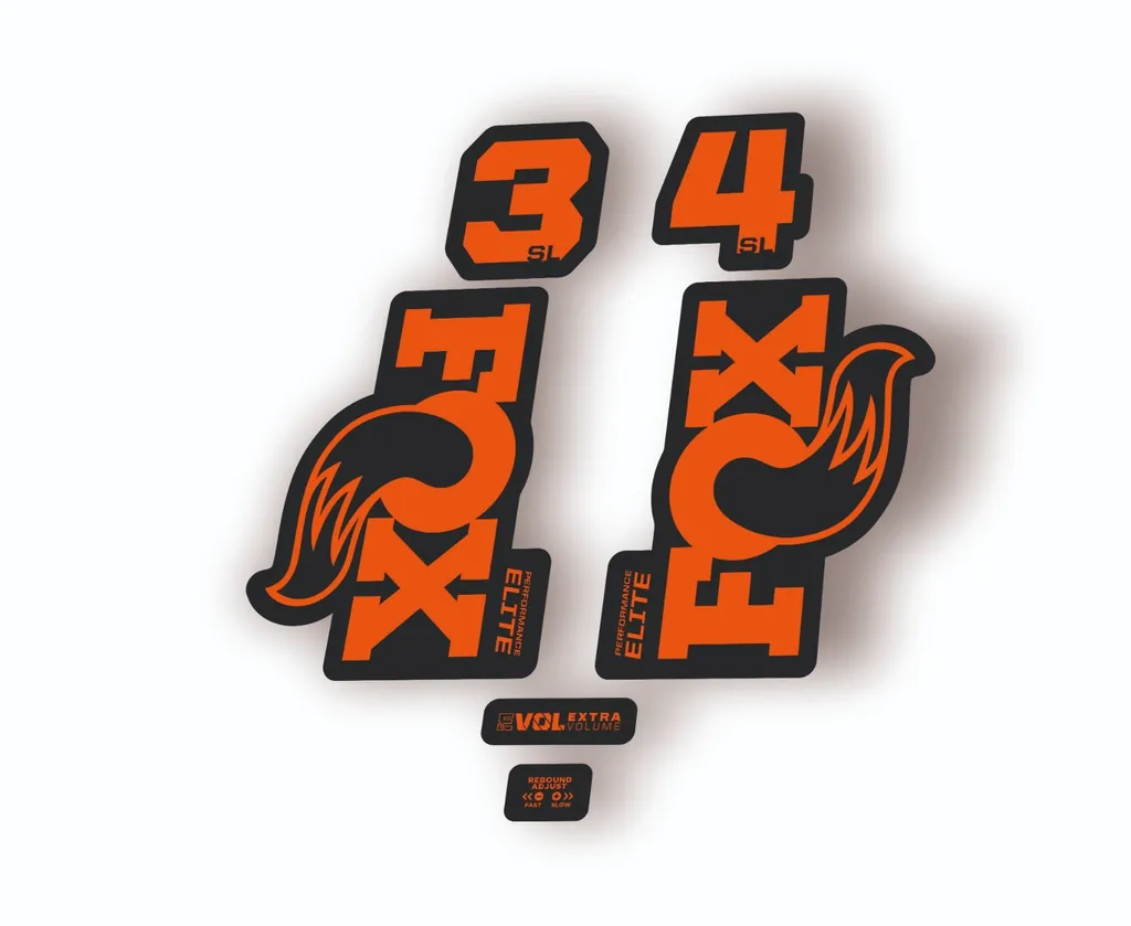 FOX 34 SL Elite Performance 2026 Fork Factory Decal Sticker Adhesive Orange
