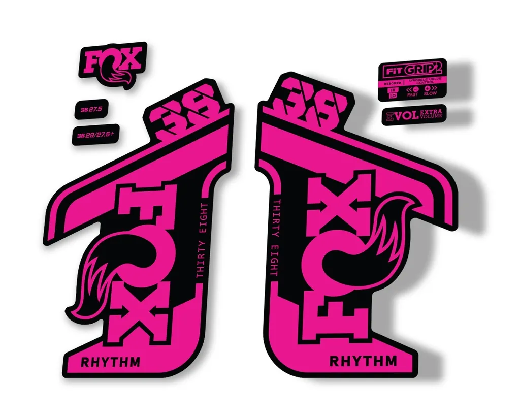 FOX 38 RHYTHM 2021 Fork Suspension Factory Sticker MTB Decal Adhesive Pink