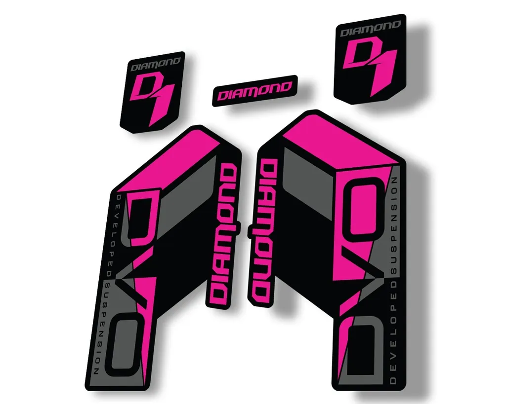 DVO Diamond Developed D1 2020 Fork Suspension Sticker Factory Decal Pink