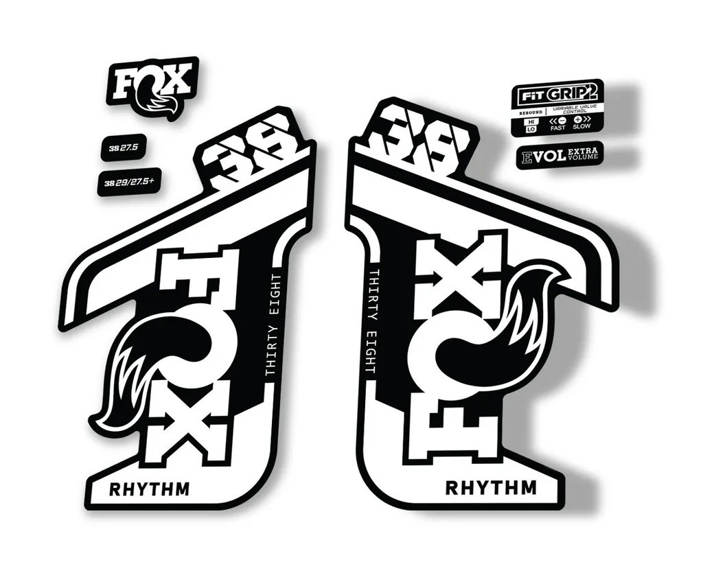 FOX 38 RHYTHM 2021 Fork Suspension Factory Sticker MTB Decal Adhesive White
