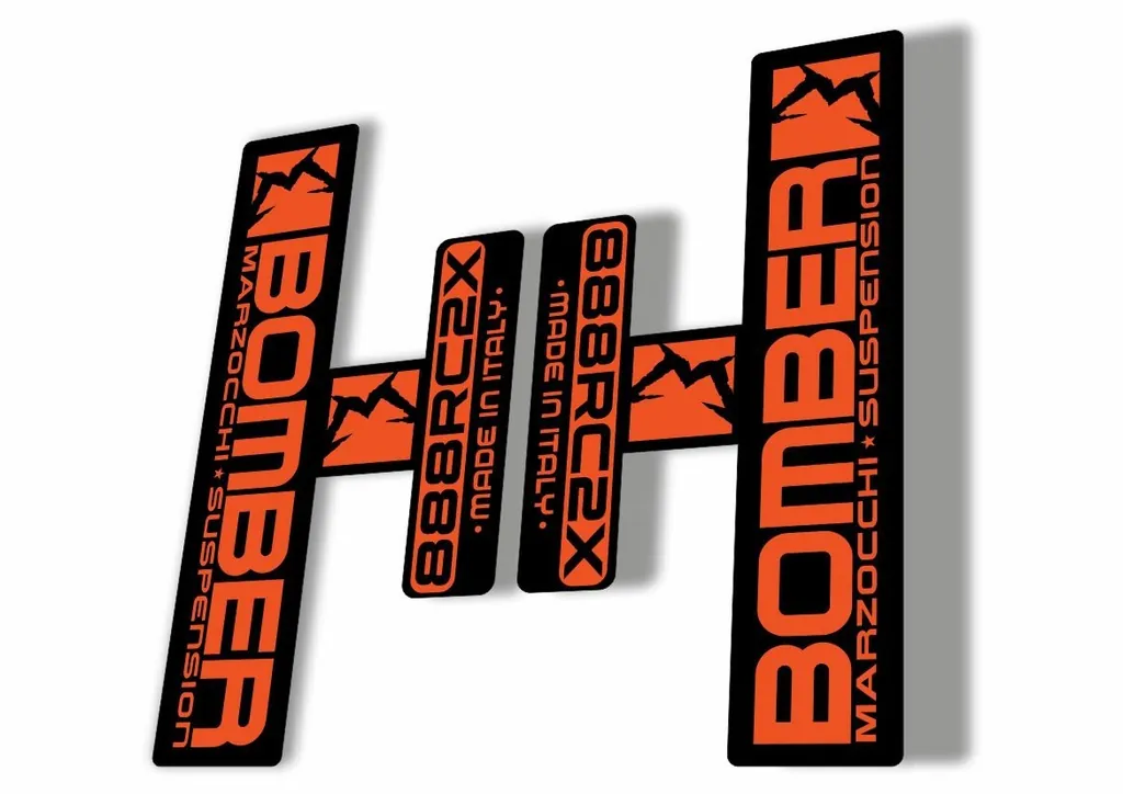 Marzocchi Bomber 888 RC2X 2006 Fork Suspension Sticker Decal Kit Adhesiv Orange