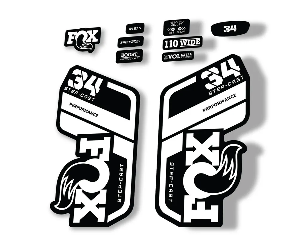 FOX 34 Performance SC 2021 Forks Suspension Factory Decal Sticker White