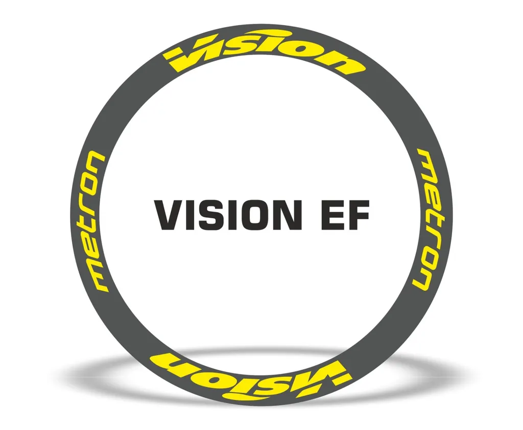 Vision Metron EF Road Bike Rim Decal Wheel Sticker Set Adhesive Yellow