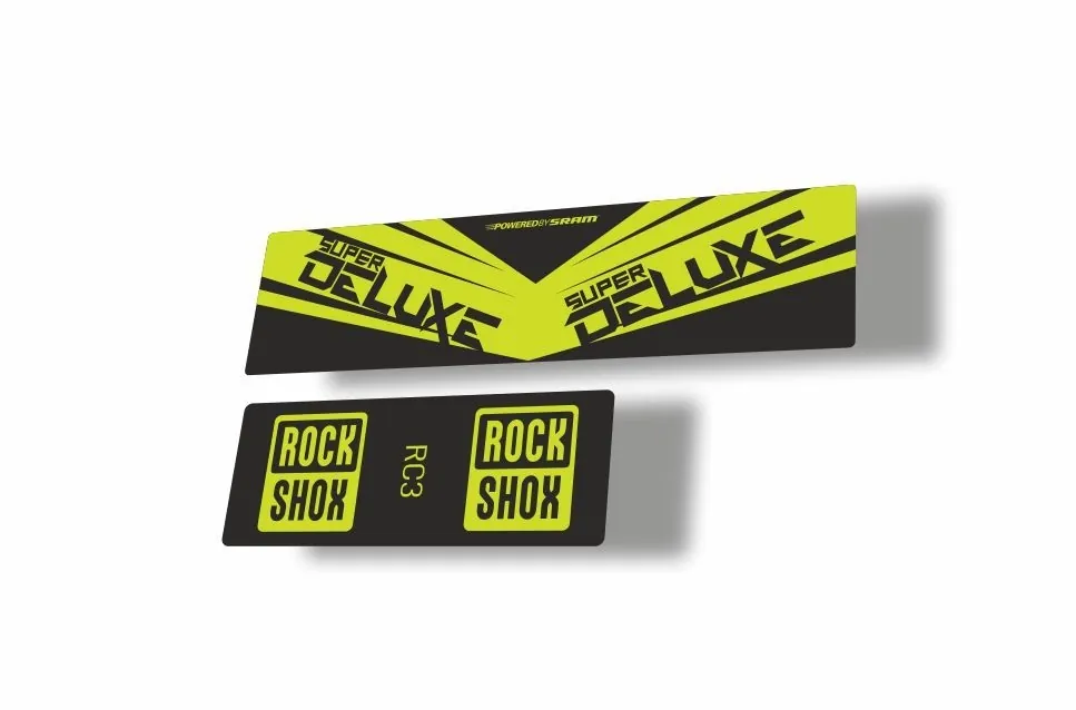 Rock Shox 2017 Super Deluxe RC3 Rear Shock MTB Decal Sticker Adhesive Lime Green