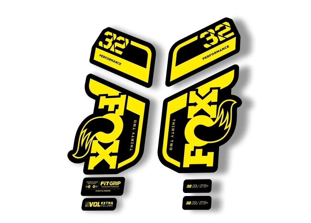Fox 32 Performance 2021 Fork Suspension Factory Decal Sticker Adhesive Yellow