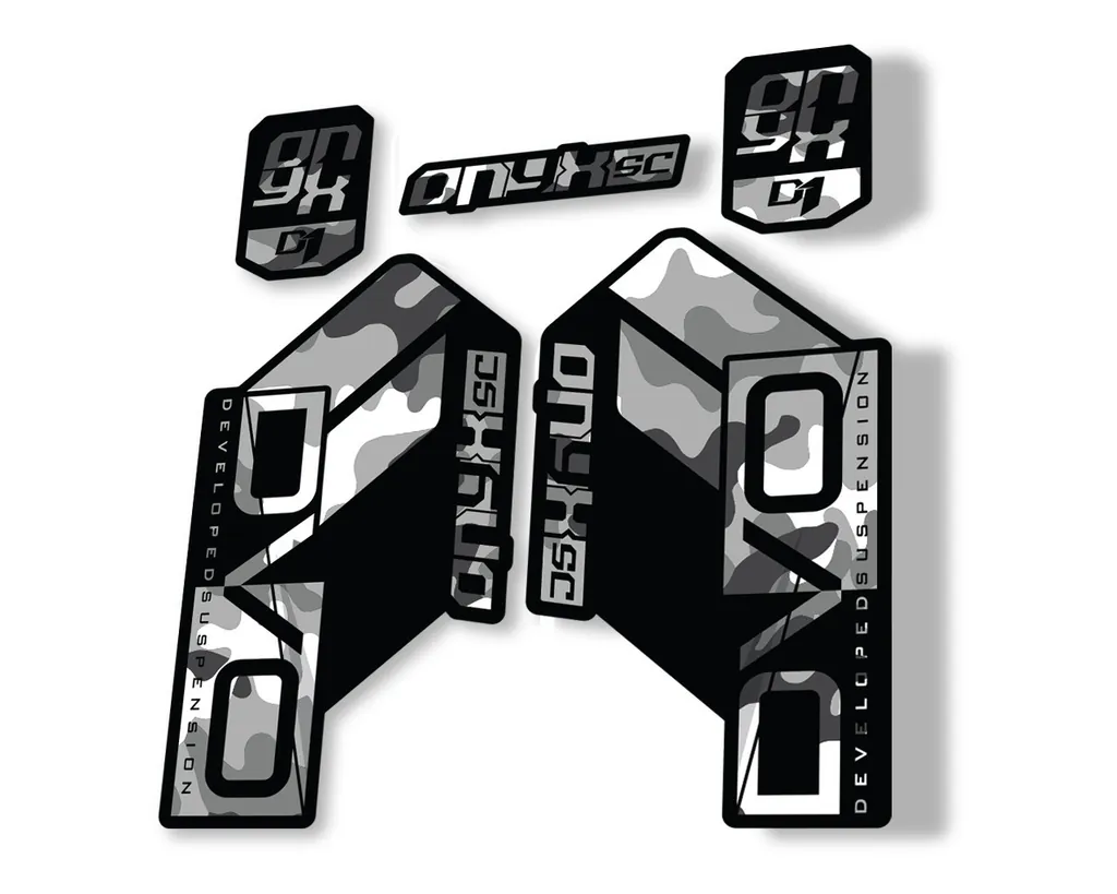 DVO Onyx SC D1 2019 Fork Suspension Sticker Factory Decal Adhesive White Camo