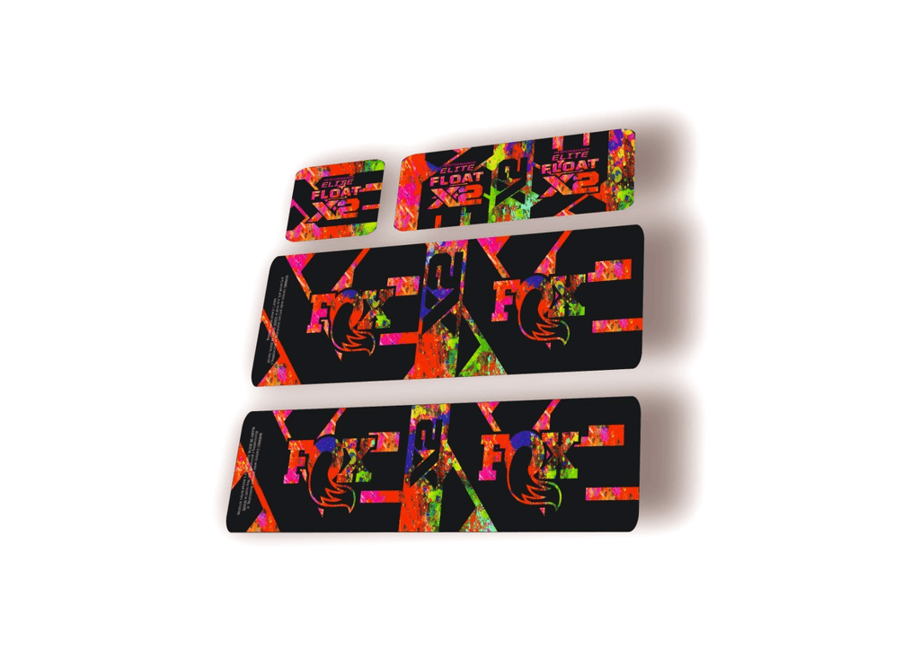 FOX Float X2 Elite 2026 Rear Shock Decal Sticker Kit Adhesive Oil Slick