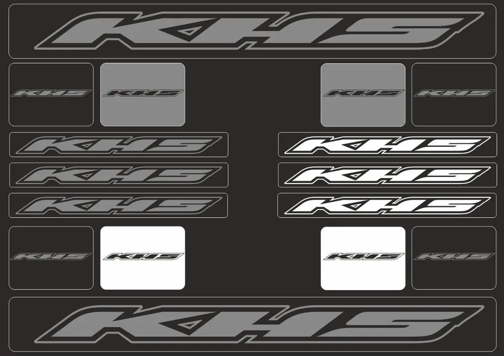 Bicycle Vinyl Frame Stickers – Compatible with KHS Mountain Bikes – Gray