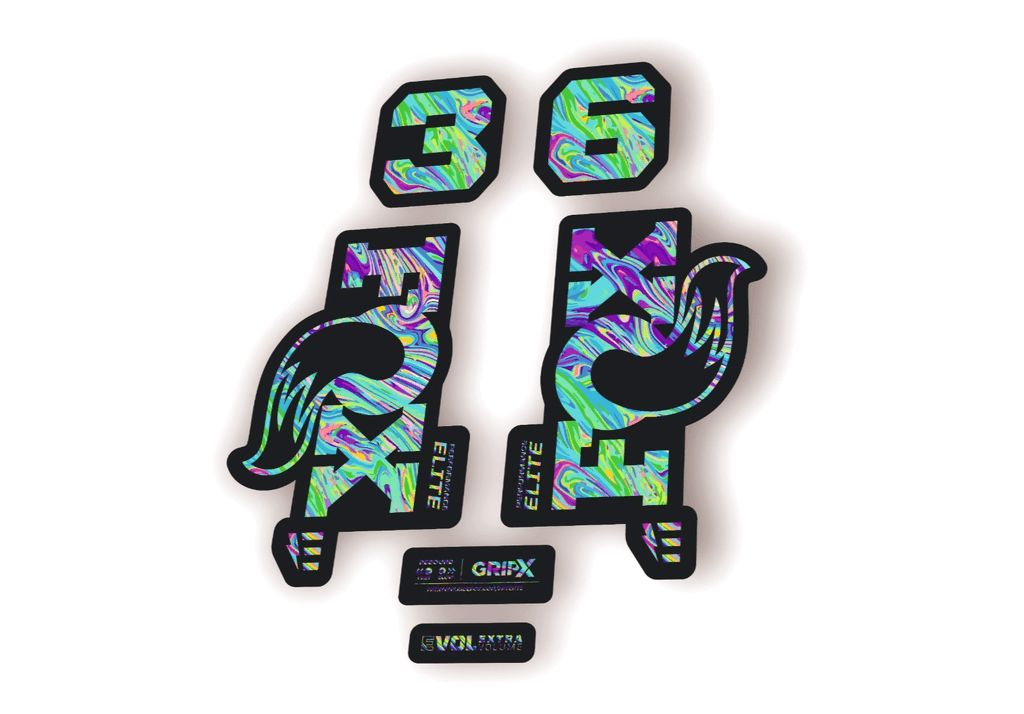 FOX 36 Elite E-Optimized 2026 Fork Factory Decal Sticker Adhesive Oil Slick 1