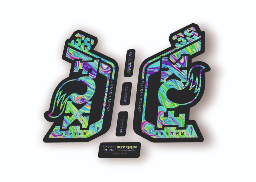Fox 38 Rhythm 2024 Fork Suspension Factory Decal Sticker Adhesive Oil Slick 1