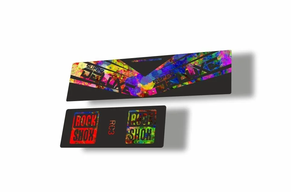 Rock Shox 2017 Super Deluxe RC3 Rear Shock MTB Decal Sticker Adhesive Oil Slick