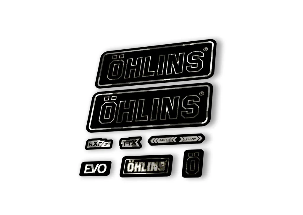 Ohlins RXF34 EVO 2018 Rear Shock Decal Mountain Bike Cycling Sticker White Camo