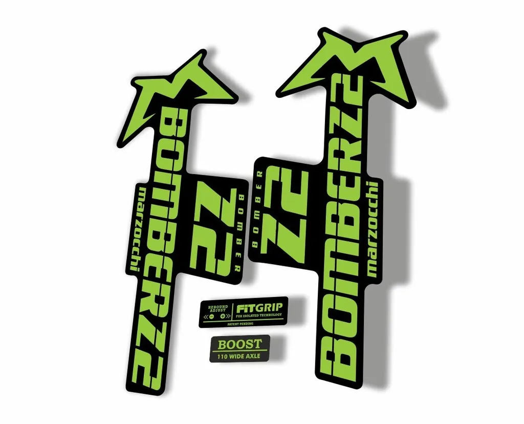 Marzocchi Bomber Z2 2020 Fork Suspension Sticker Decal Kit Adhesive Green