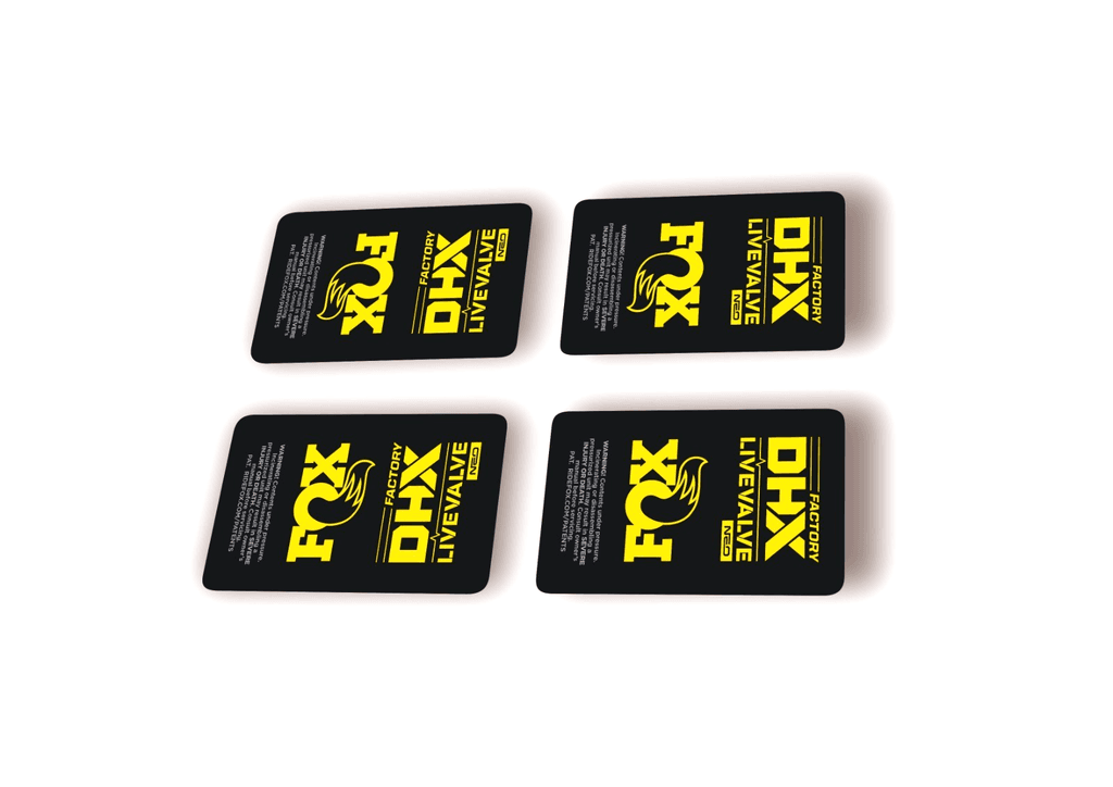 FOX DHX 2025 Factory Live Valve NEO Rear Shock Decal Sticker Kit Adhesive Yellow