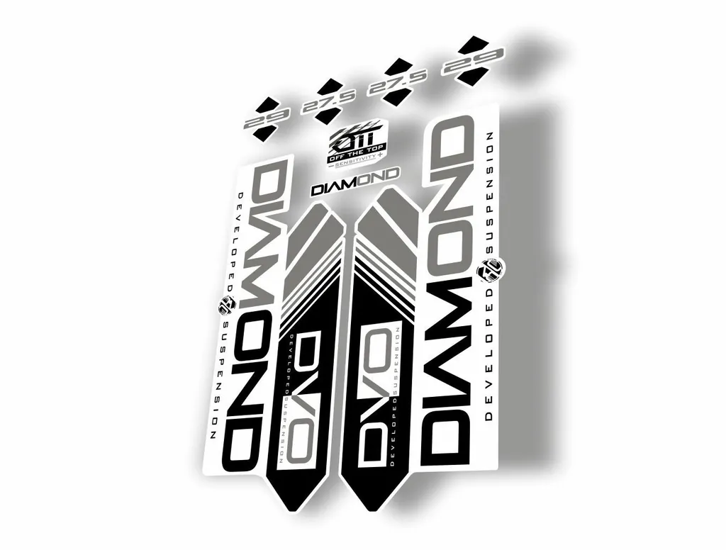 DVO 2016 Diamond 27.5 - 29 Fork Suspension Sticker Decal Kit Adhesive Black