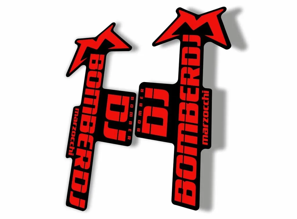 Marzocchi Bomber DJ 2020 Fork Suspension Sticker Decal Kit Adhesive Red