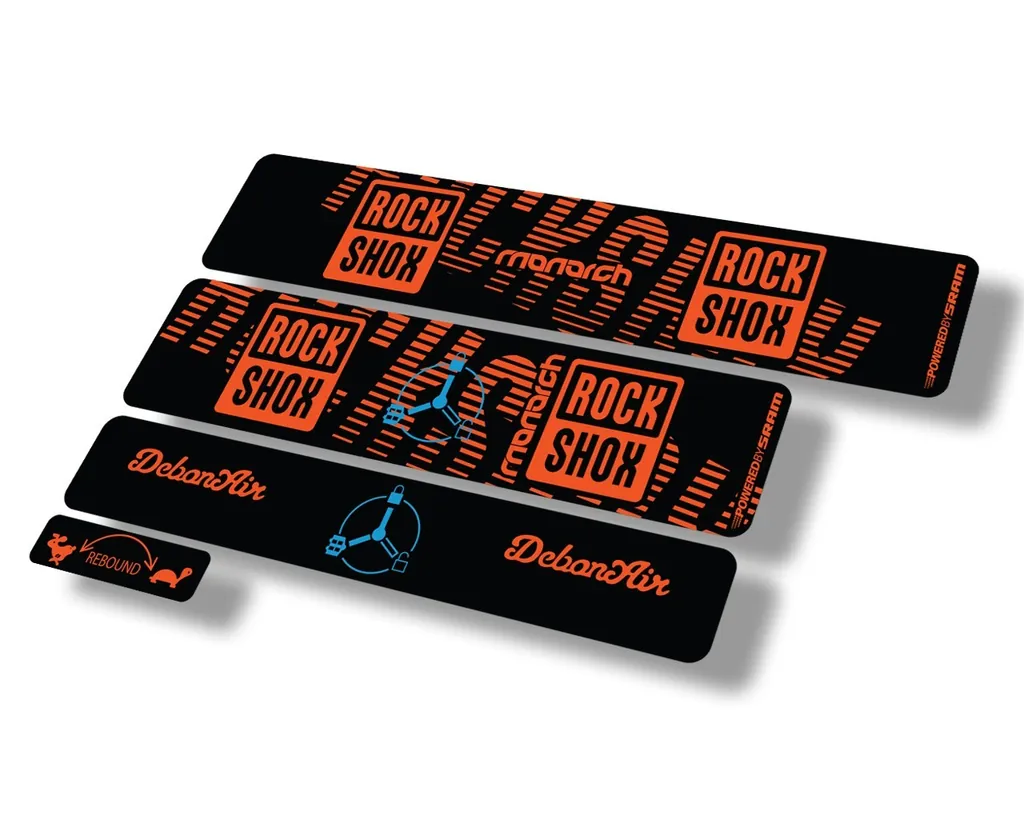 Rock Shox MONARCH 2020 RT3 Rear Shock Decal Sticker Adhesive Set Orange
