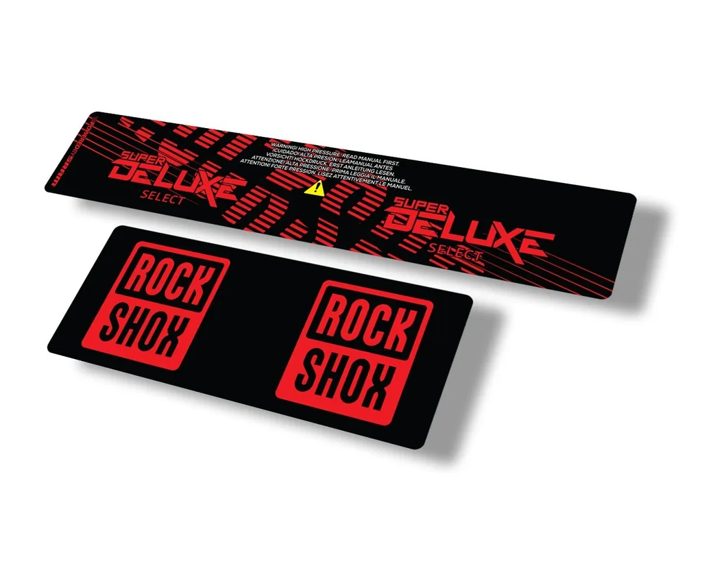 Rock Shox 2021 Super Deluxe Select Rear Shock Decal Sticker Adhesive Set Red
