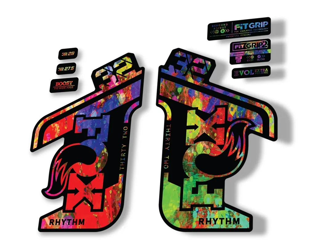 FOX 32 Rhythm 2021 Factory Fork Decals Suspension Sticker Oil Slick