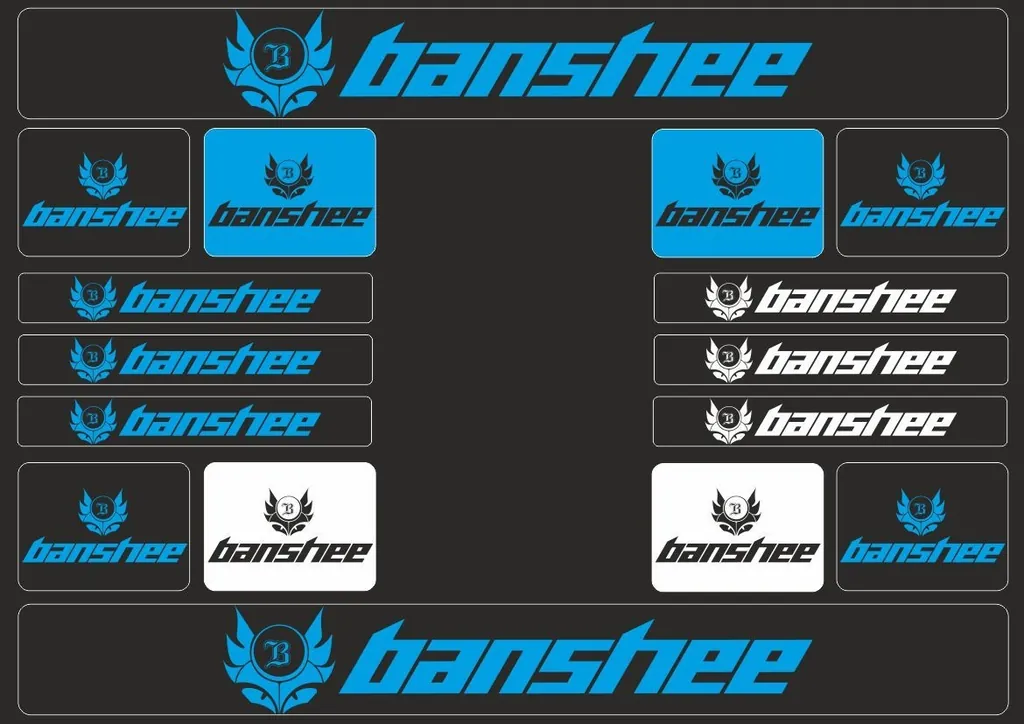 Bicycle Vinyl Frame Stickers Custom Compatible with BANSHEE Blue