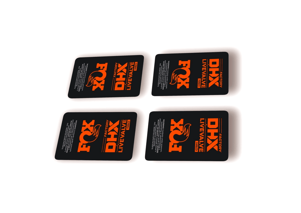 FOX DHX 2025 Factory Live Valve NEO Rear Shock Decal Sticker Kit Adhesive Orange