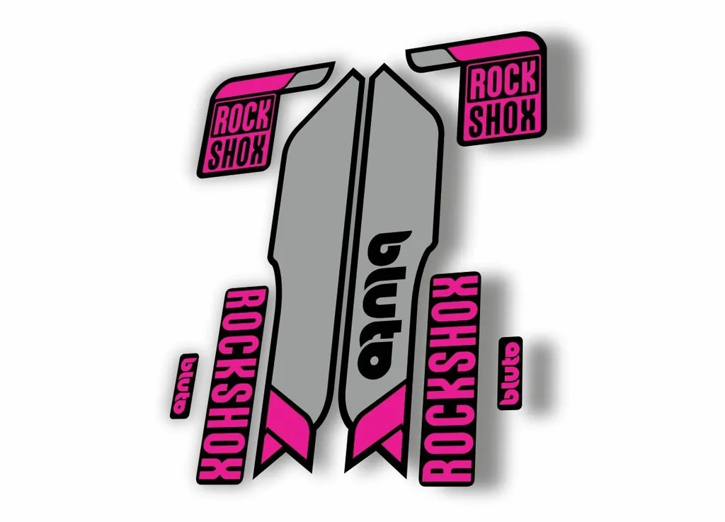 Rock Shox BLUTO 2016-17 Mountain Bike Cycling Fork Decal Sticker Pink Gray