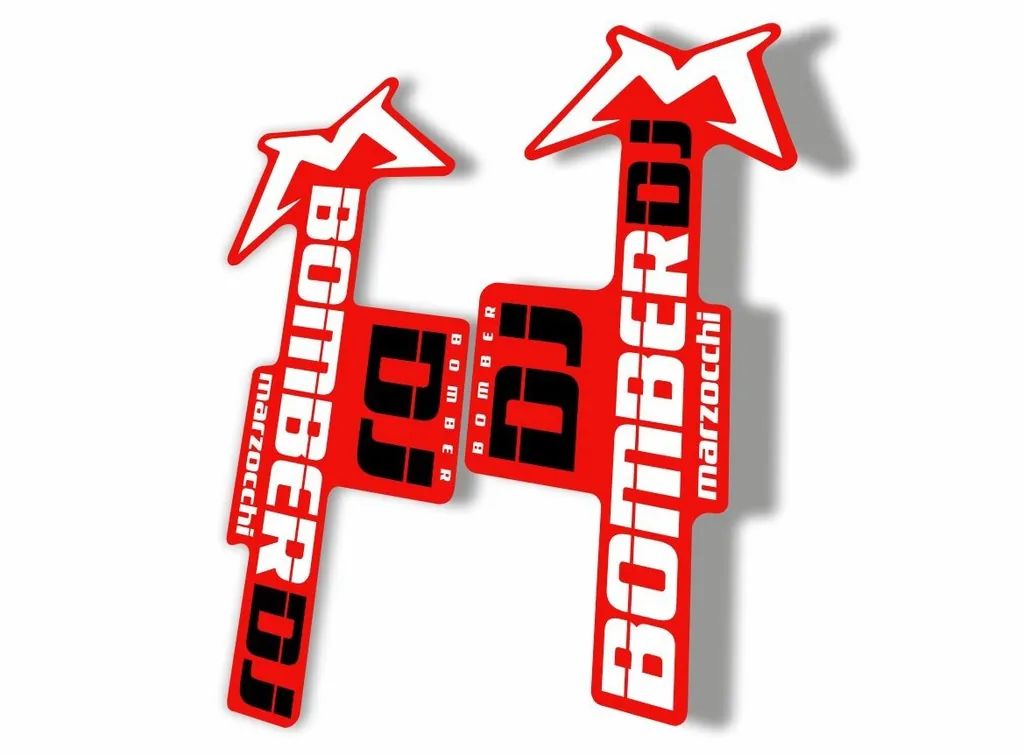 Marzocchi Bomber DJ 2020 Fork Suspension Sticker Decal Kit Adhesive Red White #1