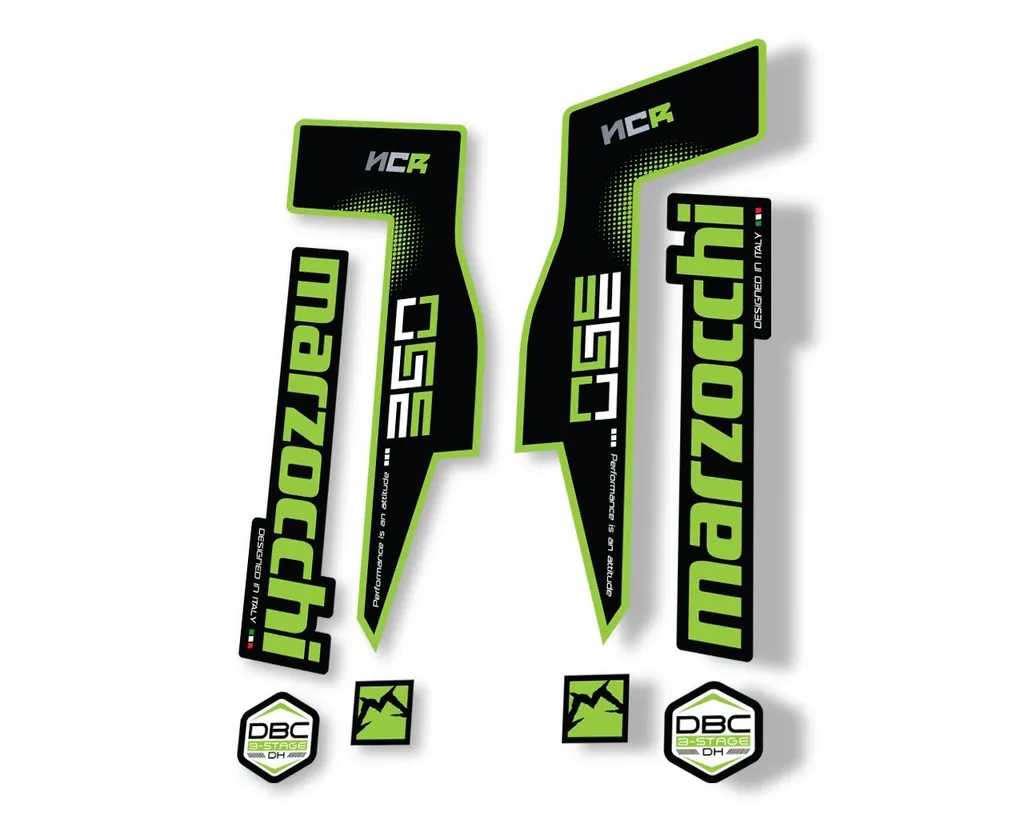 Marzocchi 350 NCR 2018 Fork Suspension Sticker Decal Adhesive Kit Green