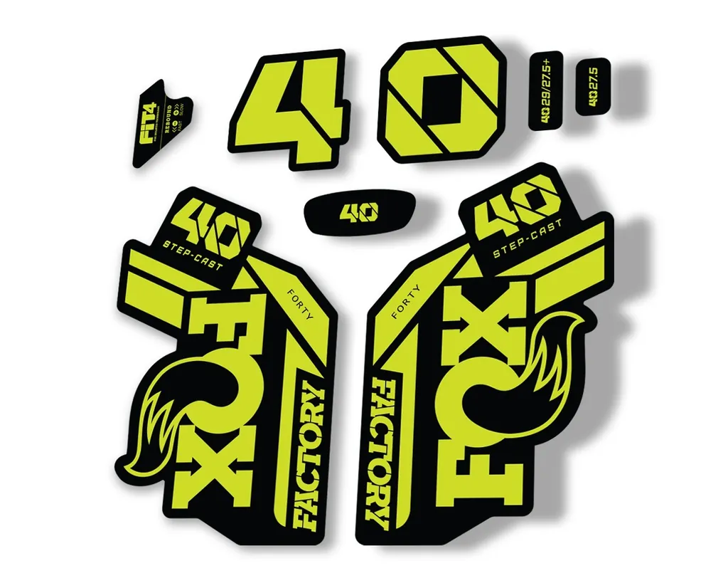 FOX 40 Step Cast SC 2021 Factory Fork Decals Suspension Sticker Lime Green