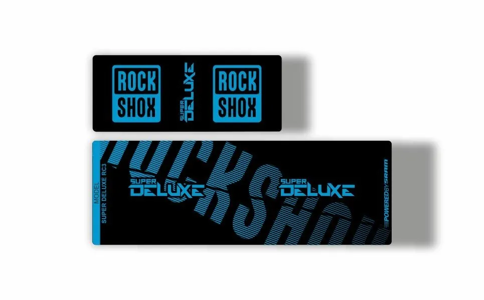 Rock Shox Super Deluxe RC3 Rear Shock MTB Decal Sticker Adhesive Blue