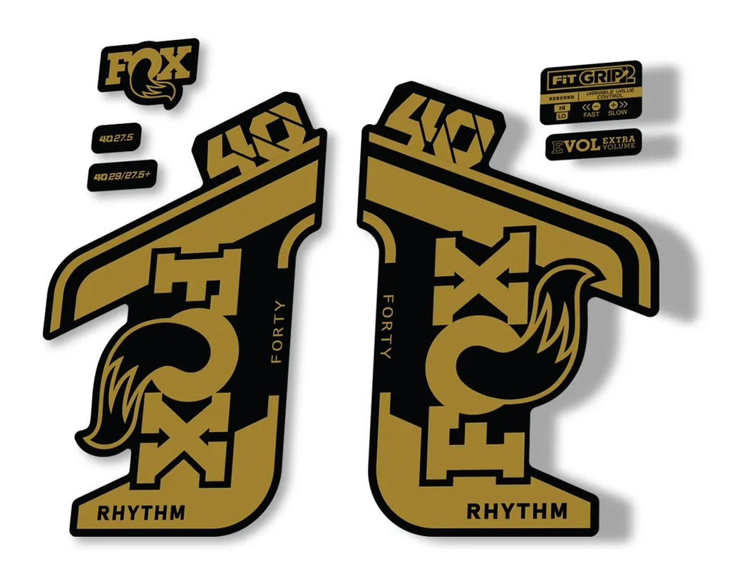 FOX 40 Rhythm 2021 Fork Decals Suspension Sticker Adhesive Gold