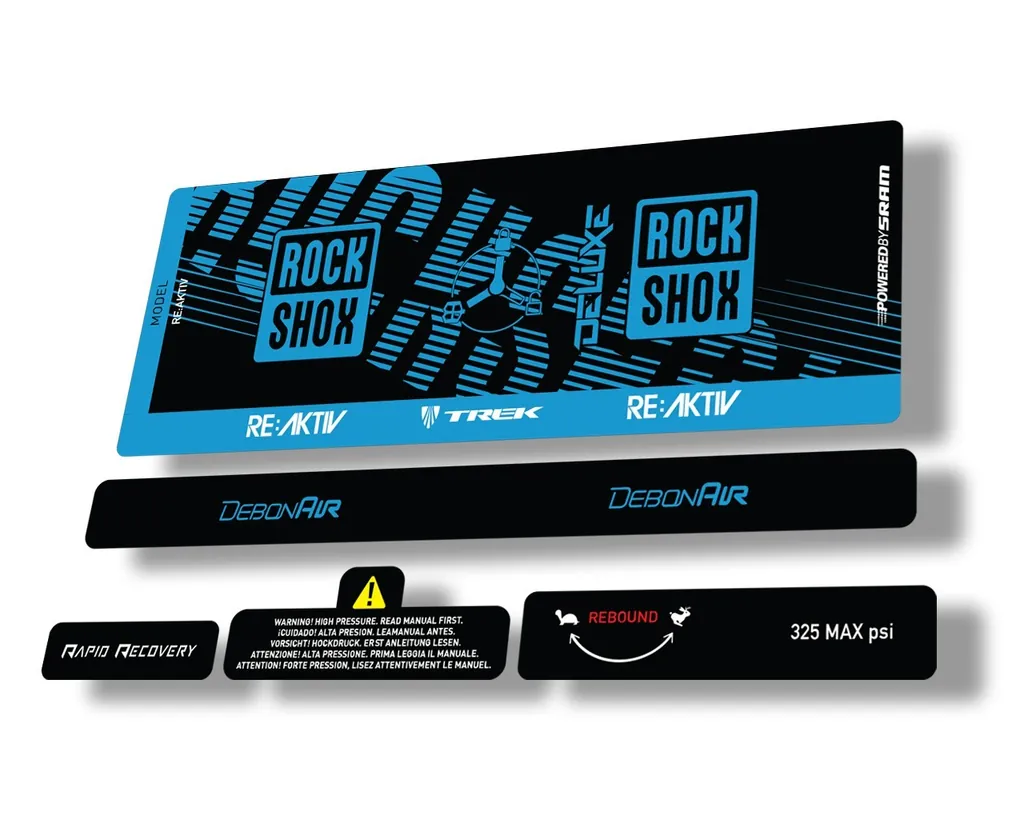 Rock Shox Deluxe RT3 RE AKTIV 2020 Rear Shock Decal Sticker Set Blue