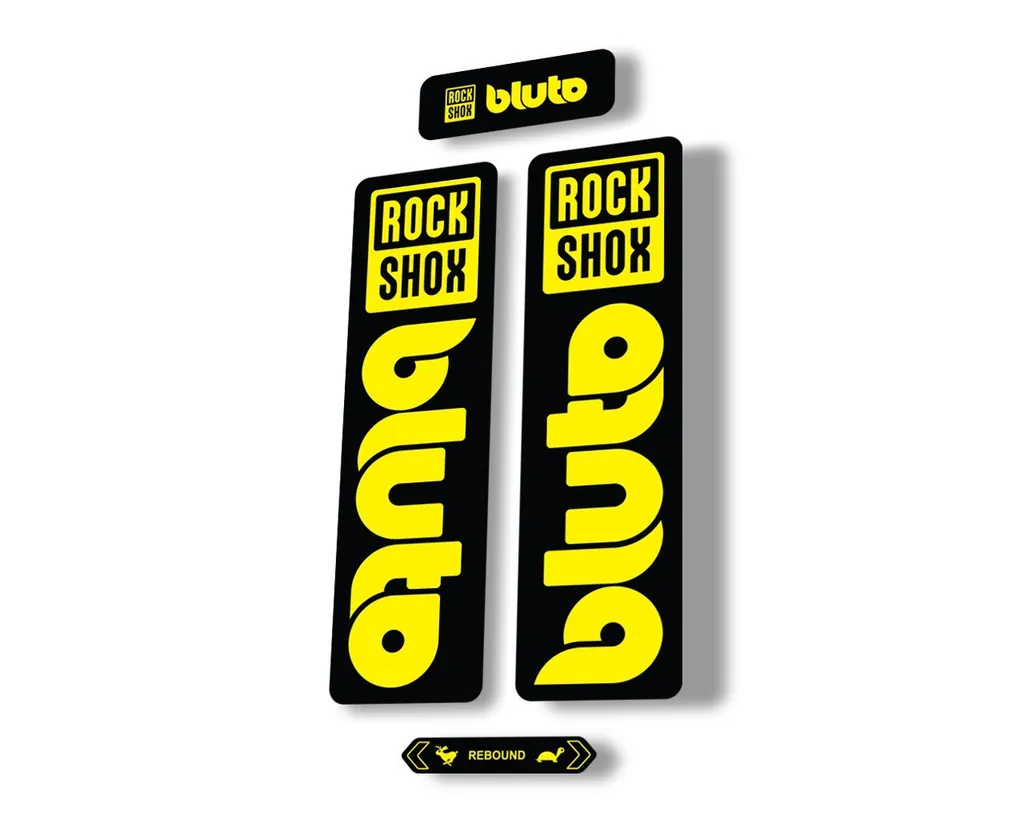 Rock Shox BLUTO 2021 Mountain Bike Cycling Decal Kit Sticker Adhesive Yellow