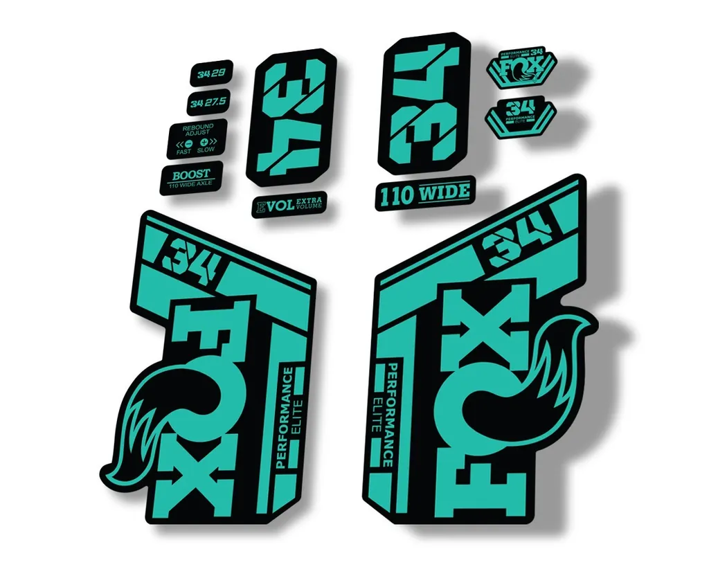 FOX 34 Performance Elite 2021 Factory Fork Decals Suspension Sticker Dolphin