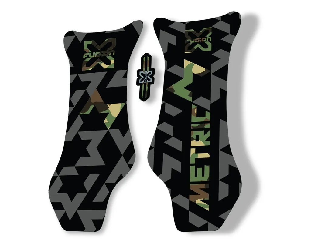 X Fusion Metric 2018 Front Shock Suspension Sticker Factory Decal Camo