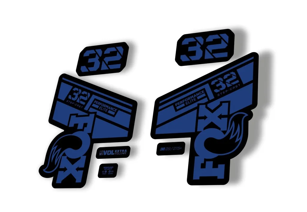 FOX 32 Step Cast Elite 2021 Factory Fork Decals Suspension Sticker Dark Blue