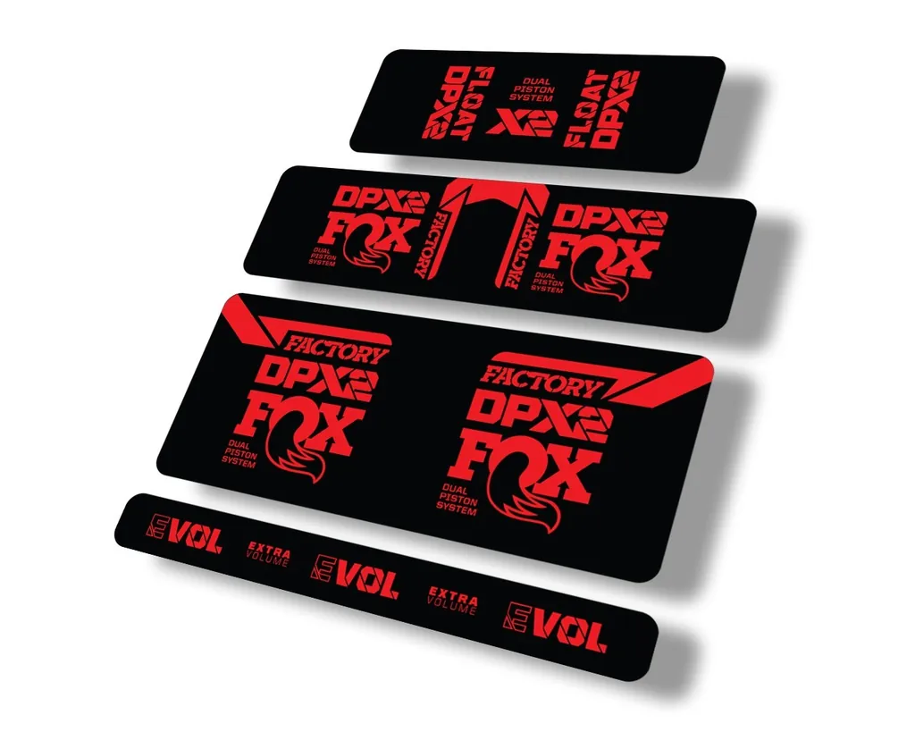 FOX Float DPX2 2021 Rear Shock Suspension Sticker Factory Decal Full Set Red
