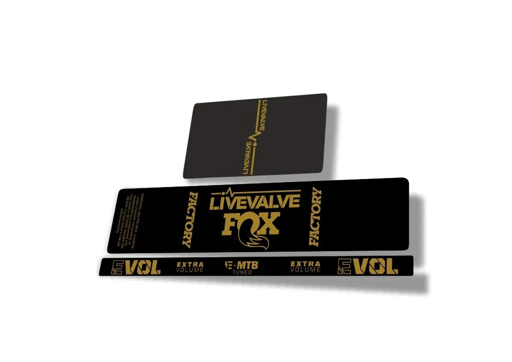 Fox 2022 Live Valve MTB Rear Shock Suspension Sticker Decal Gold
