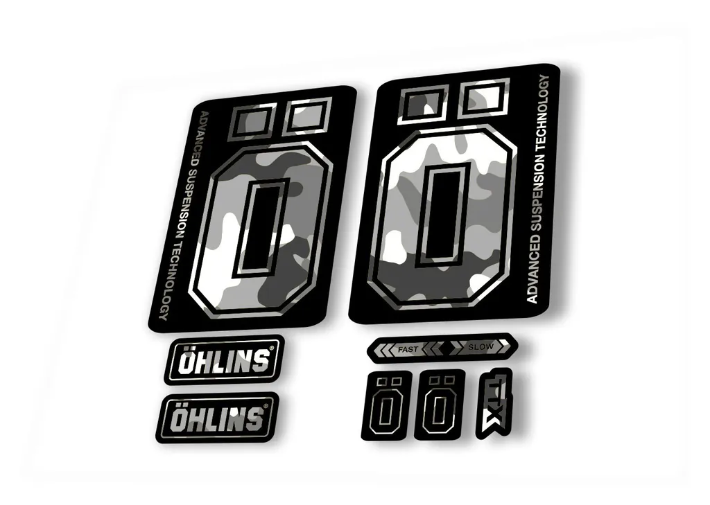 Ohlins DH38 2019 Fork Decal Mountain Bike Cycling Sticker Adhesive White Camo