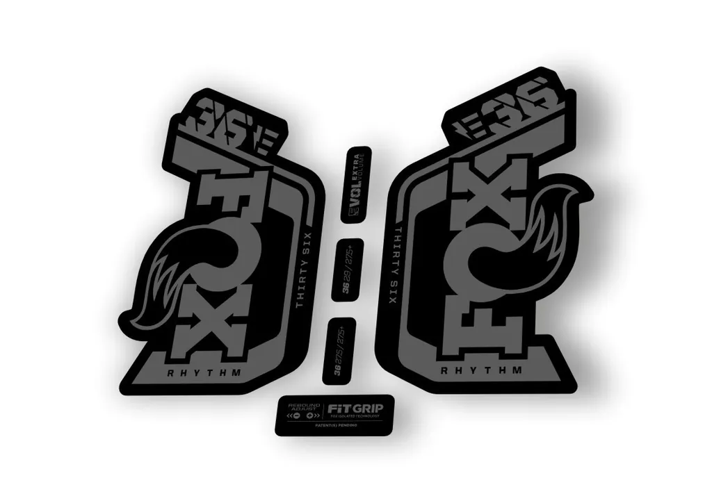 Fox 36 Rhythm E Bike 2024Fork Suspension Factory Decal Sticker Adhesive Gray