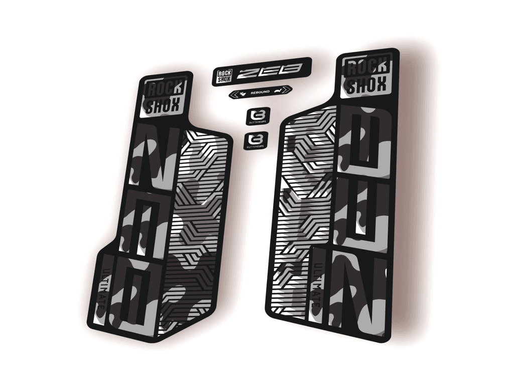 Rock Shox ZEB ULTIMATE 2024 Flight Attendant Bike Decal Sticker White Camo
