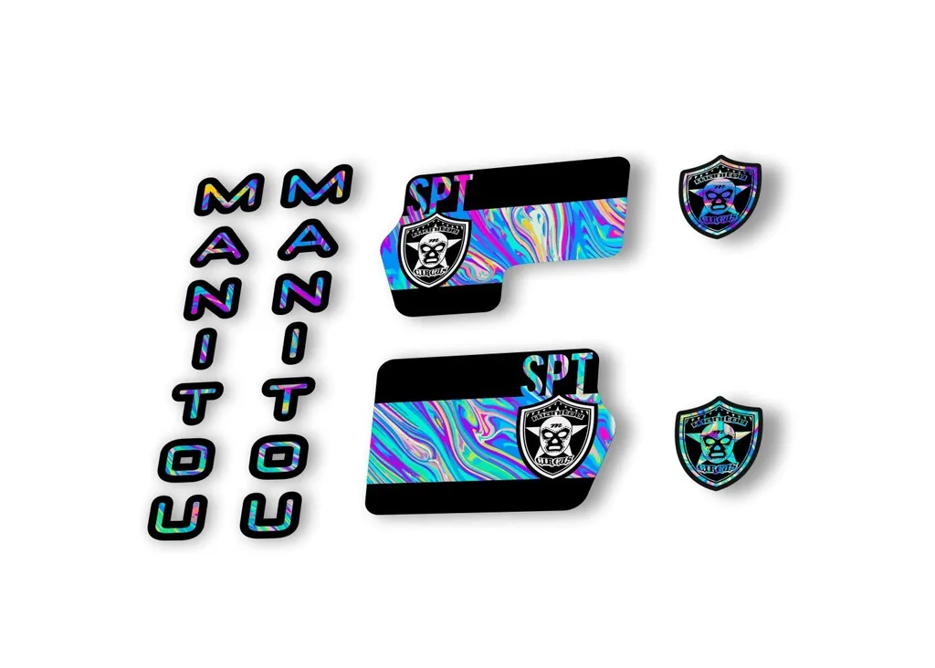 Manitou Circus Sport 2020 Fork Suspension Decal Kit Sticker Set Oil Slick 1