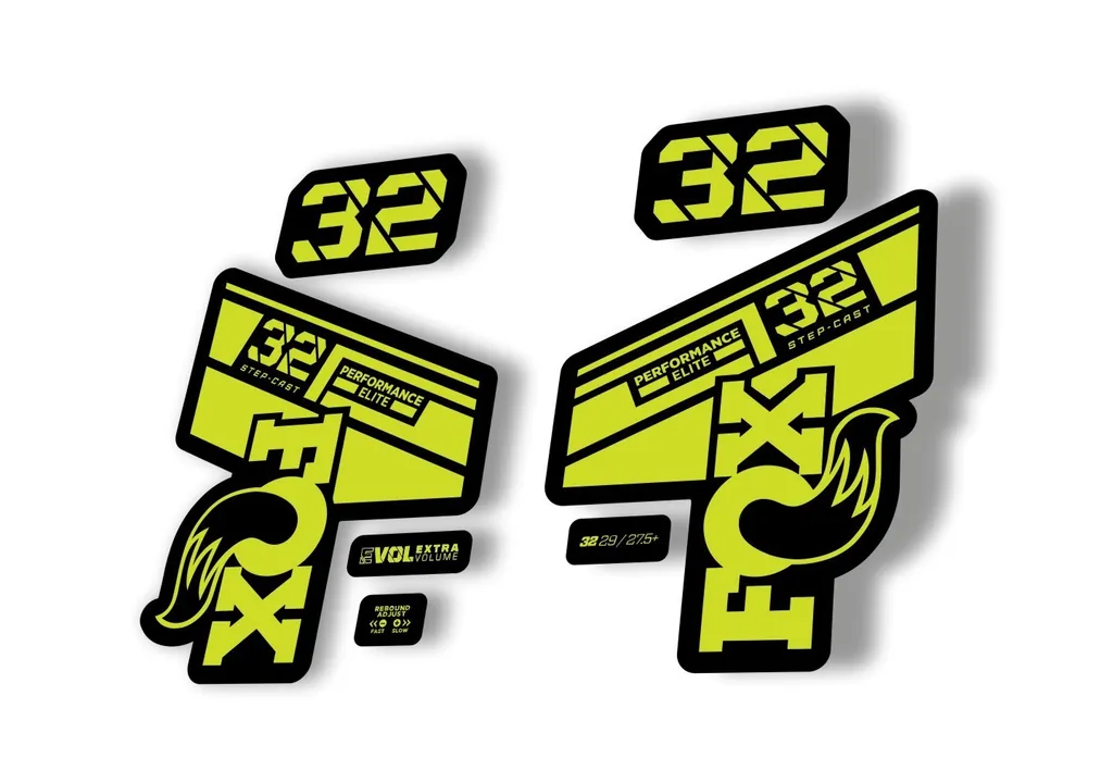 FOX 32 Step Cast Elite 2021 Factory Fork Decals Suspension Sticker Lime Green