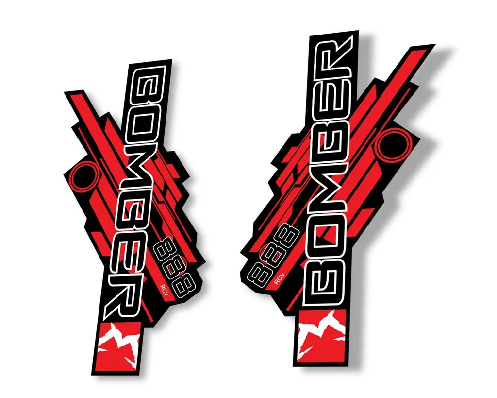 Marzocchi Bomber 888 RCV 2014 Fork Suspension Sticker Decal Kit Adhesive Red