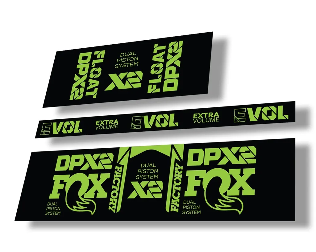 FOX Float DPX2 2021 Factory Rear Shock Suspension Sticker Decal Kit Green
