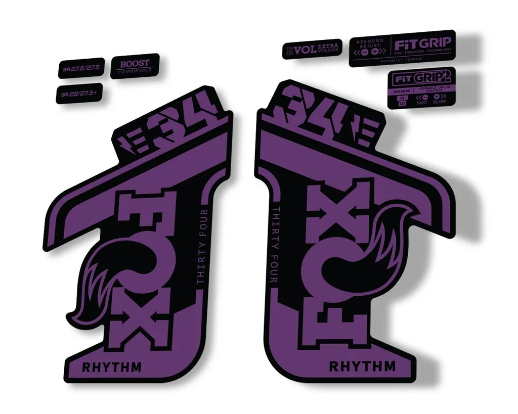 FOX 34 Rhythm E Bike 2021 Fork Decals Suspension Sticker Adhesive Purple