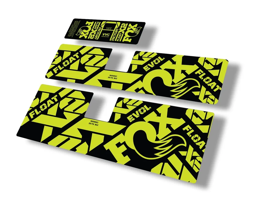 FOX Float X2 2021 Rear Shock Suspension Sticker Decal Full Set Lime Green