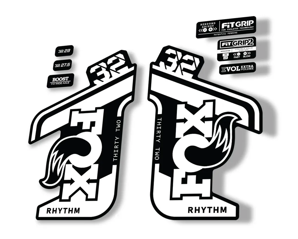 FOX 32 Rhythm 2021 Factory Fork Decals Suspension Sticker White